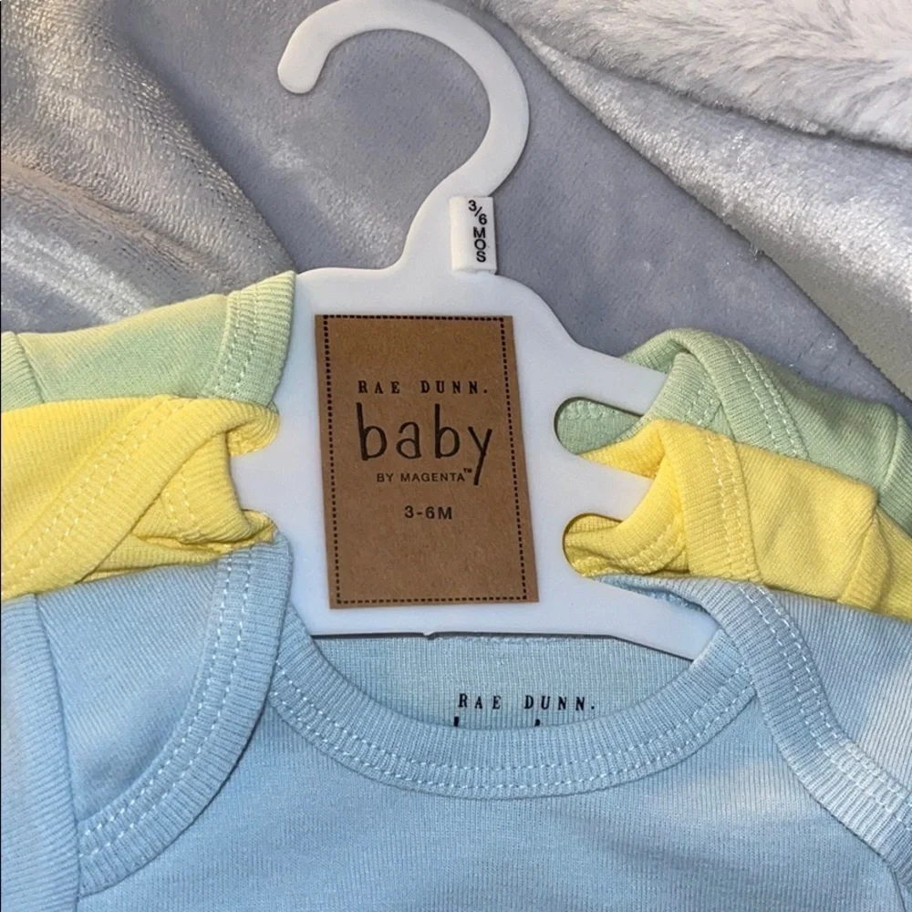 Rae Dunn Set o/3 “Onesies” - “ 3-6 months